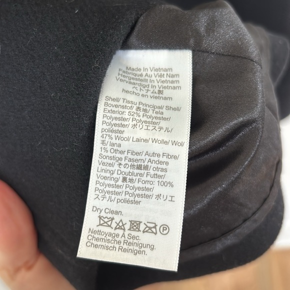 J. Crew Black Wool Blend Pea Coat with Gold Buttons - Picture 6 of 7